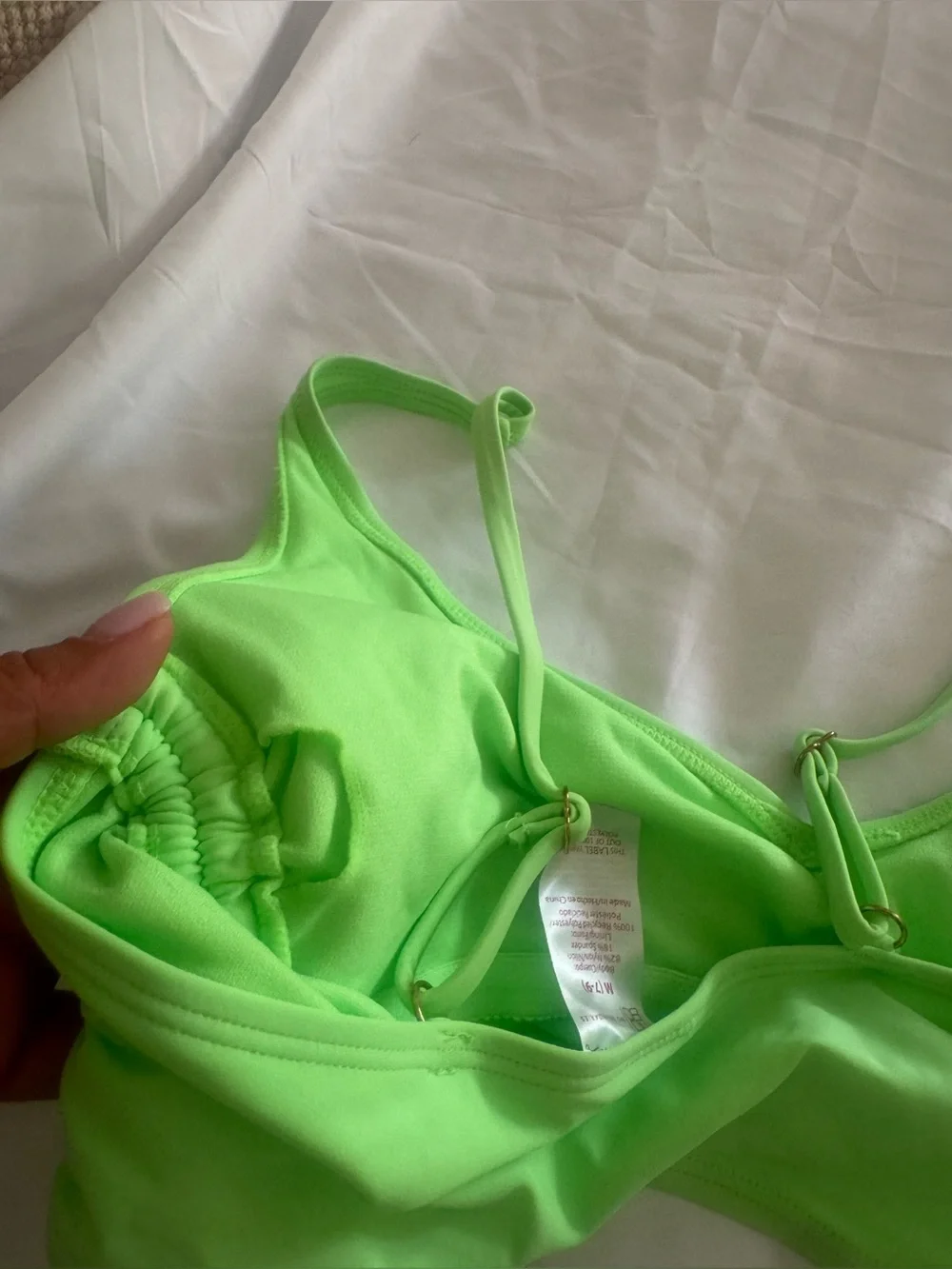 Kids Neon Green Adjustable Swim Top